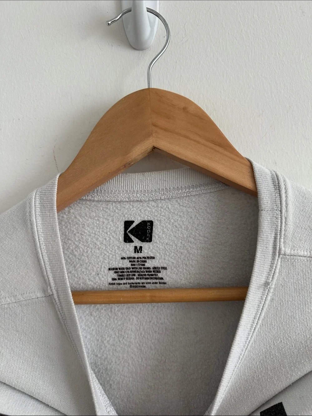 Kodak White Crewneck Sweatshirt with Multicolor Stripes